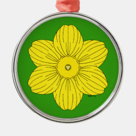 Heraldic Daffodil Metalen Ornament