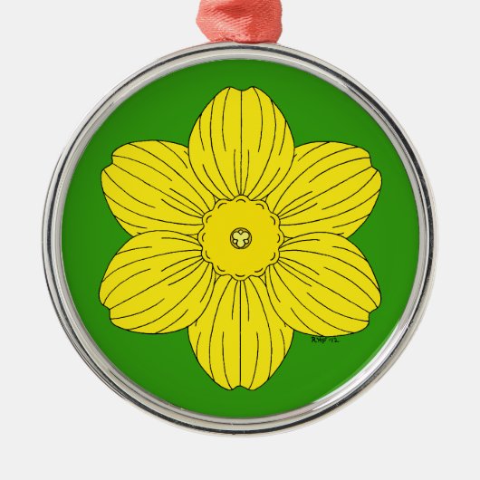 Heraldic Daffodil Metalen Ornament (Voorkant)