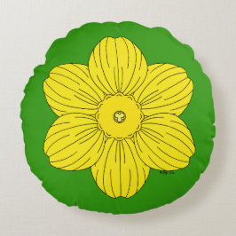 Heraldic Daffodil Rond Kussen