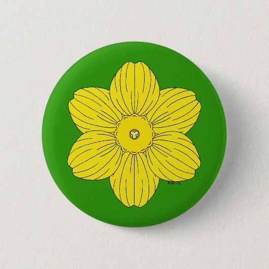 Heraldic Daffodil Ronde Button 5,7 Cm (Voorkant)