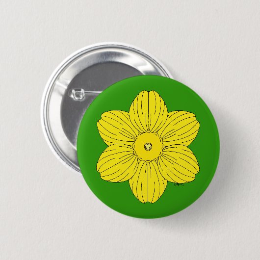 Heraldic Daffodil Ronde Button 5,7 Cm (Voorkant /achterkant)