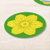 Heraldic Daffodil Ronde Kartonnen Onderzetter (Gebogen)