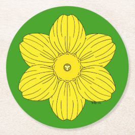 Heraldic Daffodil Ronde Kartonnen Onderzetter