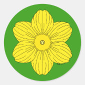 Heraldic Daffodil Ronde Sticker (Voorkant)