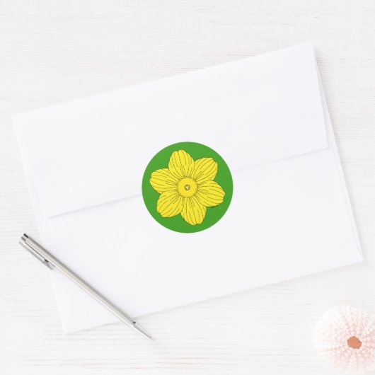 Heraldic Daffodil Ronde Sticker (Envelop)