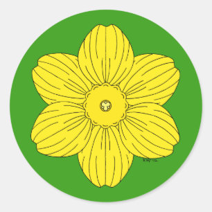 Heraldic Daffodil Ronde Sticker