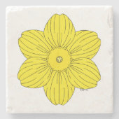 Heraldic Daffodil Stenen Onderzetter (Voorkant)