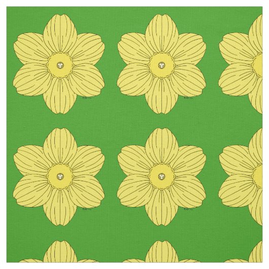 Heraldic Daffodil Stof (Swatch)