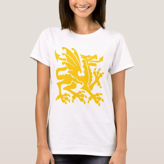 Heraldic Dragon 01 - Amber T-shirt (Voorkant)