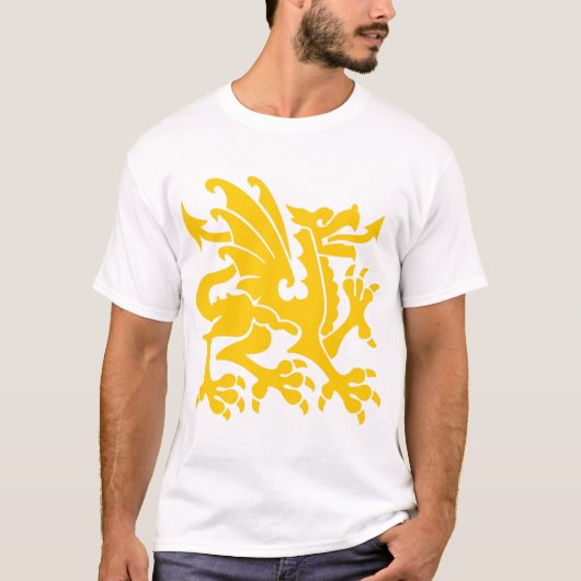 Heraldic Dragon 01 - Amber T-shirt (Voorkant)