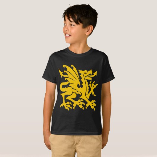 Heraldic Dragon 01 - Amber T-shirt (Voorkant volledig)