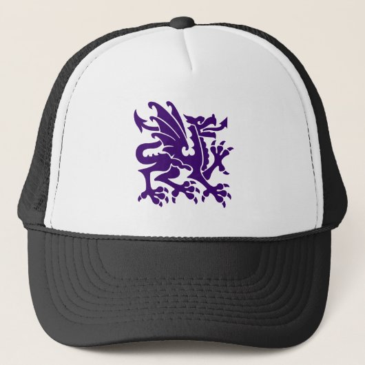 Heraldic Dragon 01 - Deep Paars Trucker Pet (Voorkant)