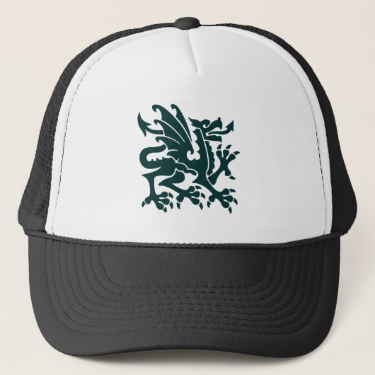 Heraldic Dragon 01 - Donkergroen Trucker Pet (Voorkant)
