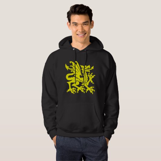 Heraldic Dragon 01 - Geel Hoodie (Voorkant volledig)