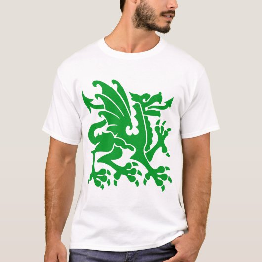 Heraldic Dragon 01 - Grass Green T-shirt (Voorkant)