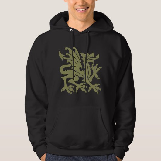 Heraldic Dragon 01 - Khaki Hoodie (Voorkant)