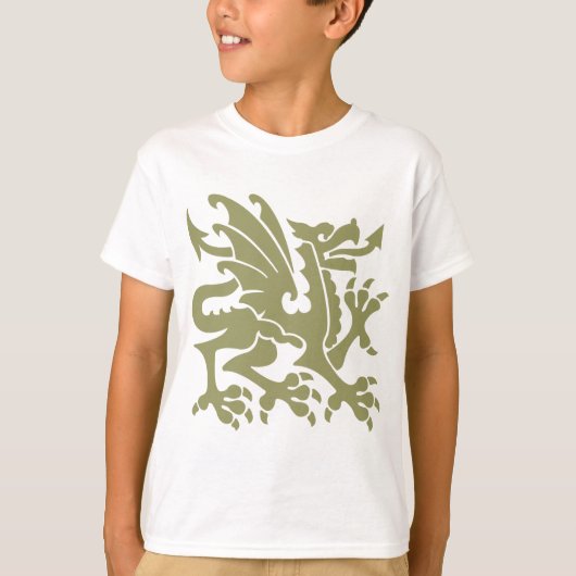 Heraldic Dragon 01 - Khaki T-shirt (Voorkant)