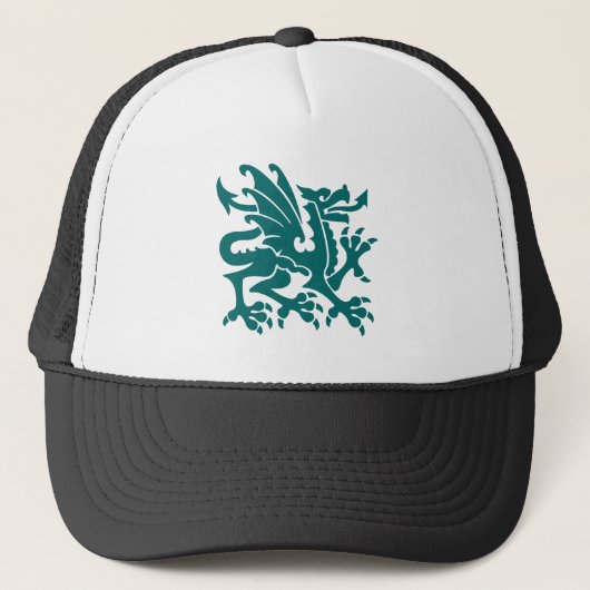 Heraldic Dragon 01 - Moss Green Trucker Pet (Voorkant)