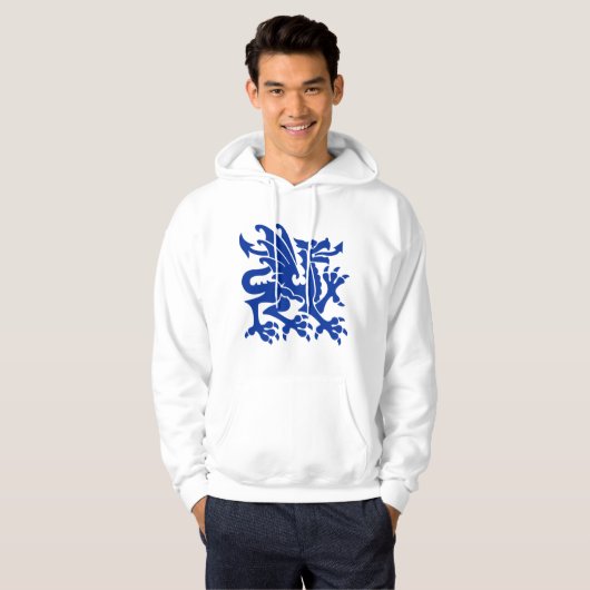 Heraldic Dragon 01 - Navy Blue Hoodie (Voorkant volledig)