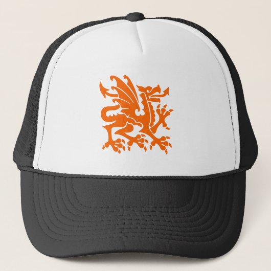 Heraldic Dragon 01 - Oranje Trucker Pet (Voorkant)