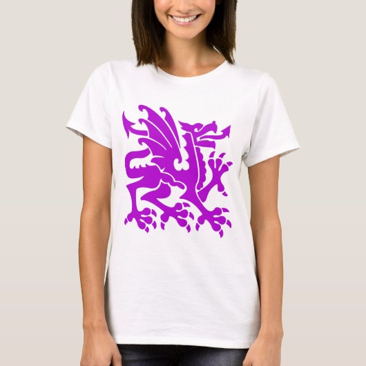 Heraldic Dragon 01 - Paars T-shirt (Voorkant)