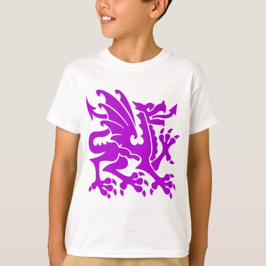 Heraldic Dragon 01 - Paars T-shirt (Voorkant)