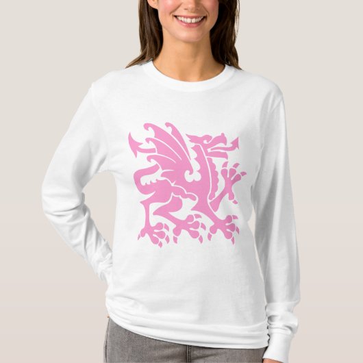 Heraldic Dragon 01 - Roze T-shirt (Voorkant)