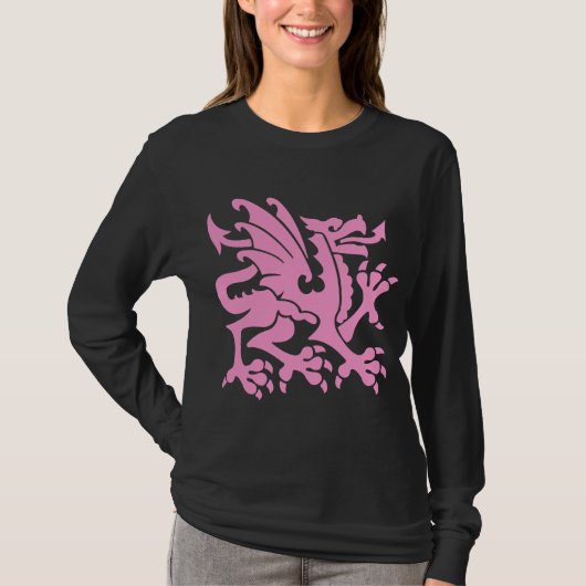 Heraldic Dragon 01 - Roze T-shirt (Voorkant)