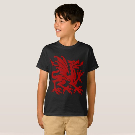 Heraldic Dragon 01 - Ruby Red T-shirt (Voorkant volledig)