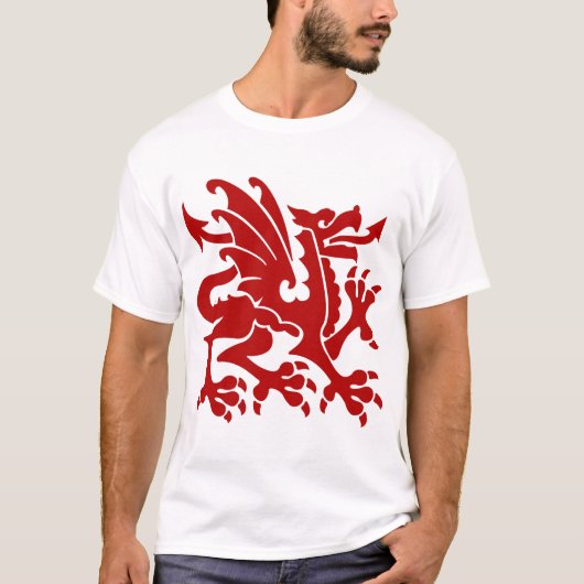 Heraldic Dragon 01 - Ruby Red T-shirt (Voorkant)