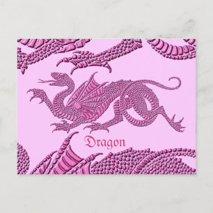 Heraldic Dragon (roze) - Briefkaart