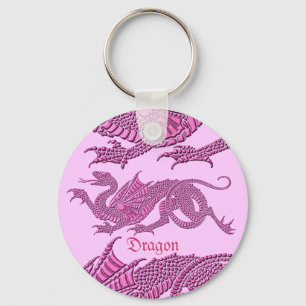 Heraldic Dragon (roze) - Sleutelhanger