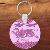 Heraldic Dragon (roze) - Sleutelhanger (Voorkant)