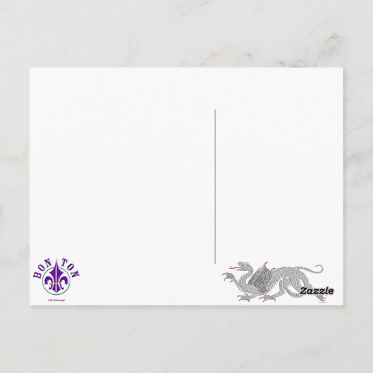 Heraldic Dragon (zilver) - Briefkaart (Achterkant)