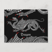 Heraldic Dragon (zilver) - Briefkaart (Voorkant)
