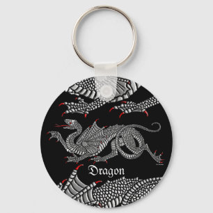 Heraldic Dragon (zilver) - Sleutelhanger