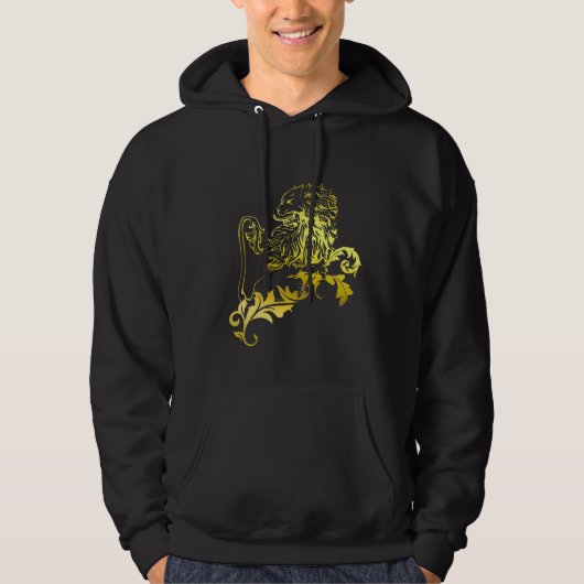 Heraldic Gold Lion - MyBlazon's Hoodies for men (Voorkant)