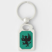 Heraldic Griffin Silhouette Sleutelhanger (Voorkant)