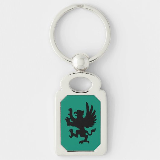 Heraldic Griffin Silhouette Sleutelhanger (Voorkant)