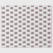 Heraldic Heart met Wings Coat of Arms Crest Cadeaupapier (Vlak)