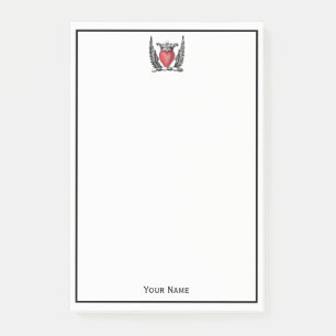 Heraldic Heart met Wings Coat of Arms Crest Post-it® Notes