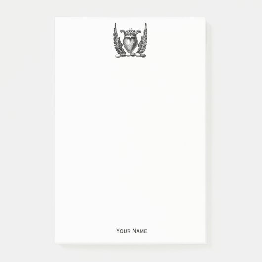 Heraldic Heart met Wings Coat of Arms Crest Post-it® Notes (Voorkant)