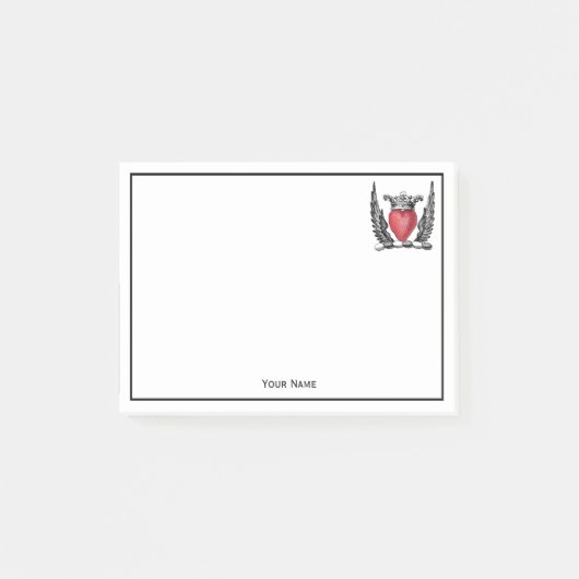 Heraldic Heart met Wings Coat of Arms Crest Post-it® Notes (Voorkant)
