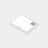 Heraldic Heart met Wings Coat of Arms Crest Post-it® Notes (Schuin)