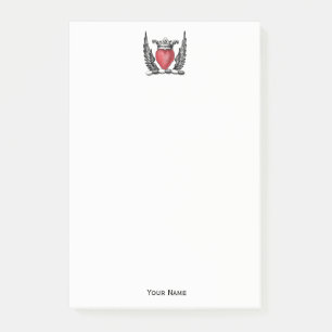 Heraldic Heart met Wings Coat of Arms Crest Post-it® Notes