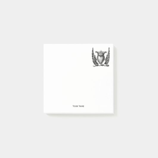 Heraldic Heart met Wings Coat of Arms Crest Post-it® Notes (Voorkant)