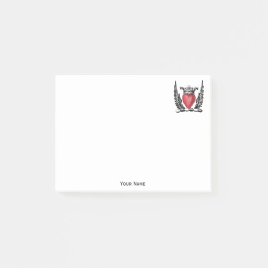 Heraldic Heart met Wings Coat of Arms Crest Post-it® Notes (Voorkant)