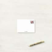 Heraldic Heart met Wings Coat of Arms Crest Post-it® Notes (Op bureau)