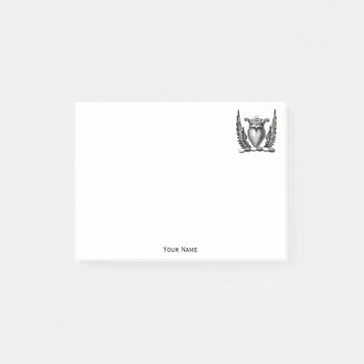 Heraldic Heart met Wings Coat of Arms Crest Post-it® Notes (Voorkant)