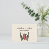 Heraldic Heart met Wings Coat of Arms Crest Visitekaartje (Staand voorkant)